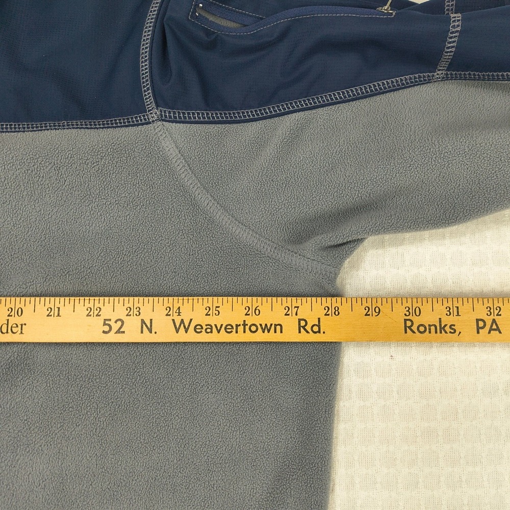 Starter Men 2XL Gray Navy Blue Colorblock 1/4 Zip Fleece Pullover Jacket RN52469 - Picture 8 of 10